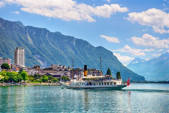 Jezioro Genewskie- lustro Alp